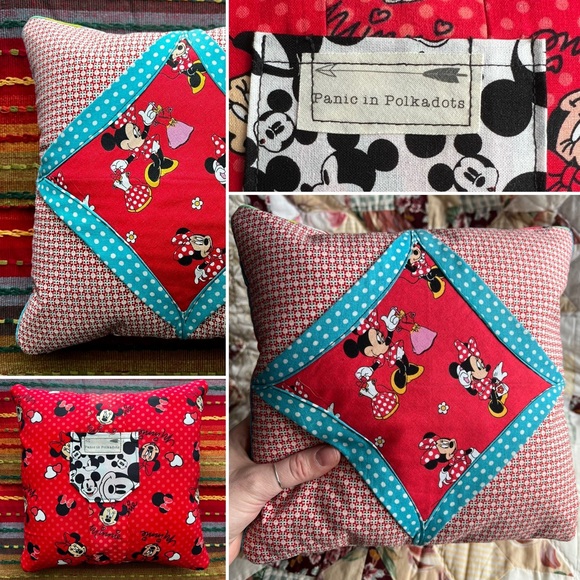 Panic in Polkadots Other - Tooth Fairy Pillow - Mickey and Minnie